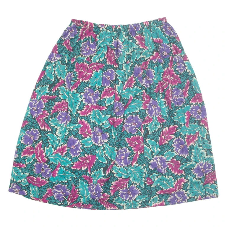 SOUTHERN LIGHTS Womens A-Line Skirt Green Midi 90s Floral L