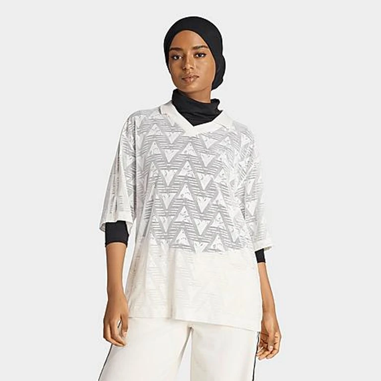 adidas Women's Originals Lace Football Jersey in Cloud White Size: XS