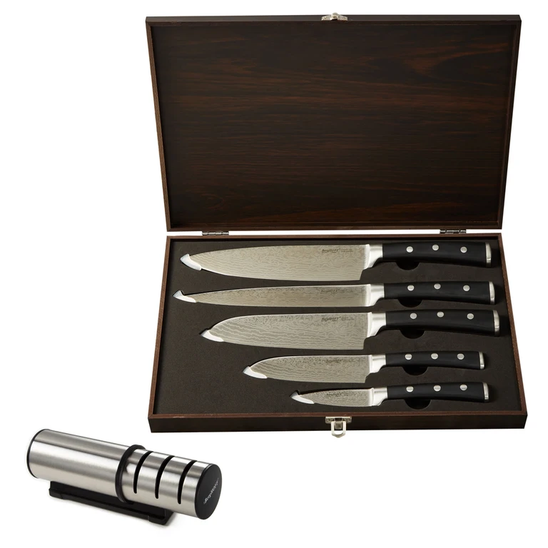 Antigua 7Pc Stainless Steel Cutlery Set with Wood Storage Case