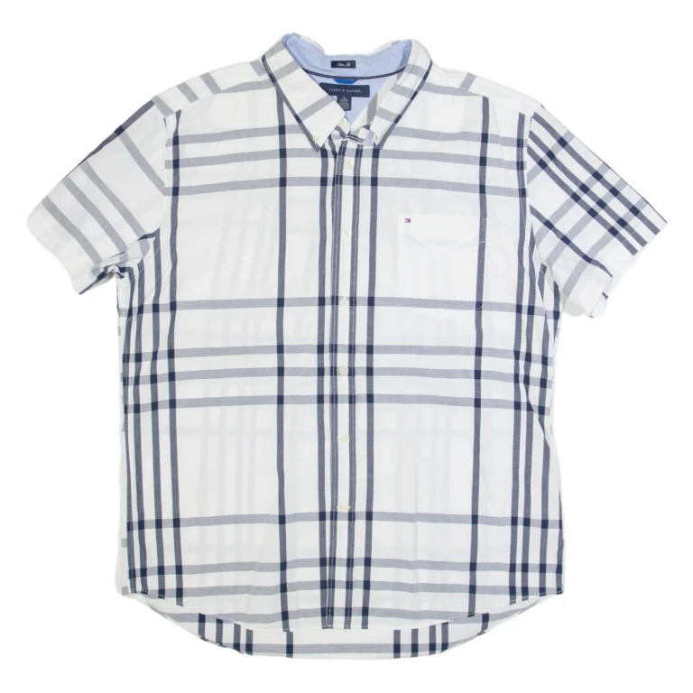 TOMMY HILFIGER Slim Fit Mens Shirt White Check XL