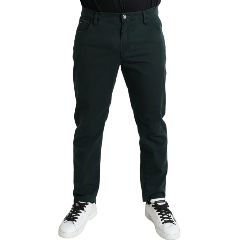 Dolce & Gabbana Green Cotton Stretch Skinny Men Denim Jeans Elastane Clothing - Men