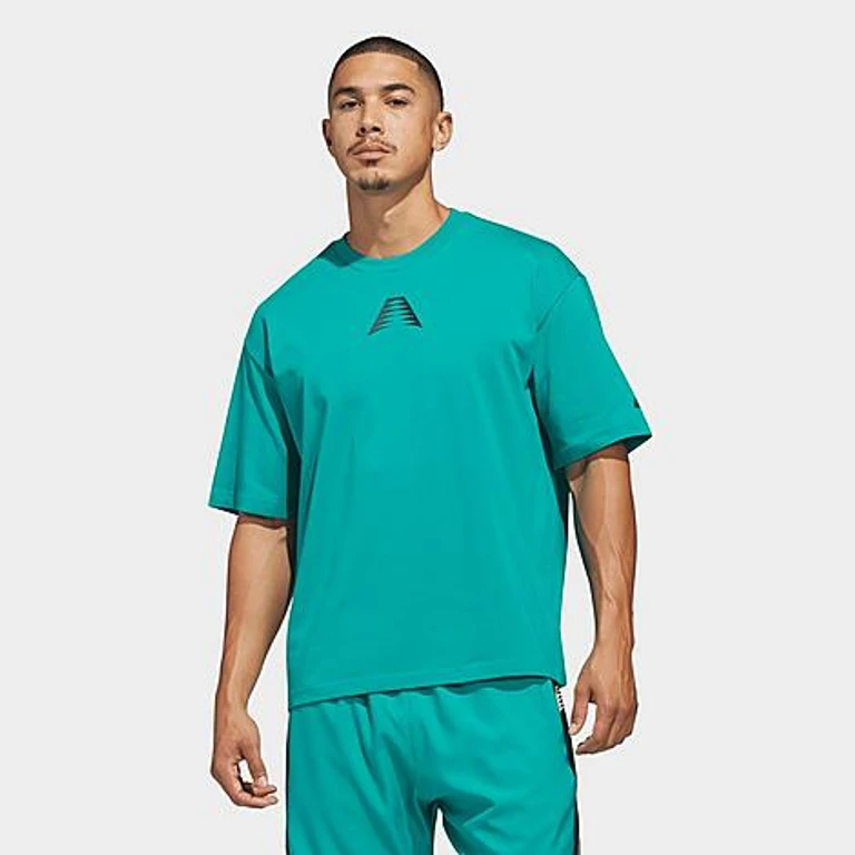 adidas Men's Anthony Edwards Believe That Basketball T-Shirt in Equipment Green Size: Small