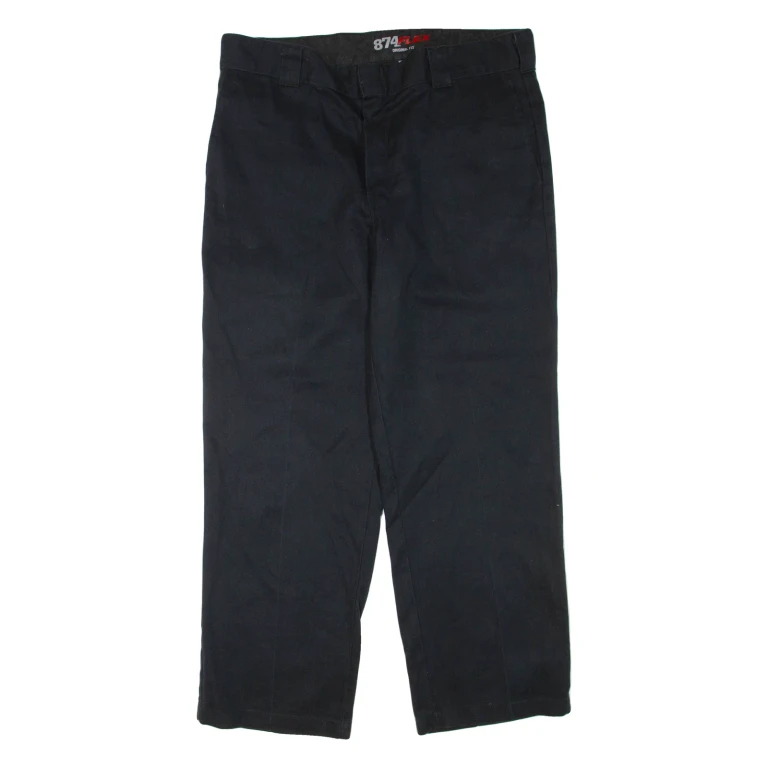 DICKIES Mens Trousers Black Regular Straight W38 L32