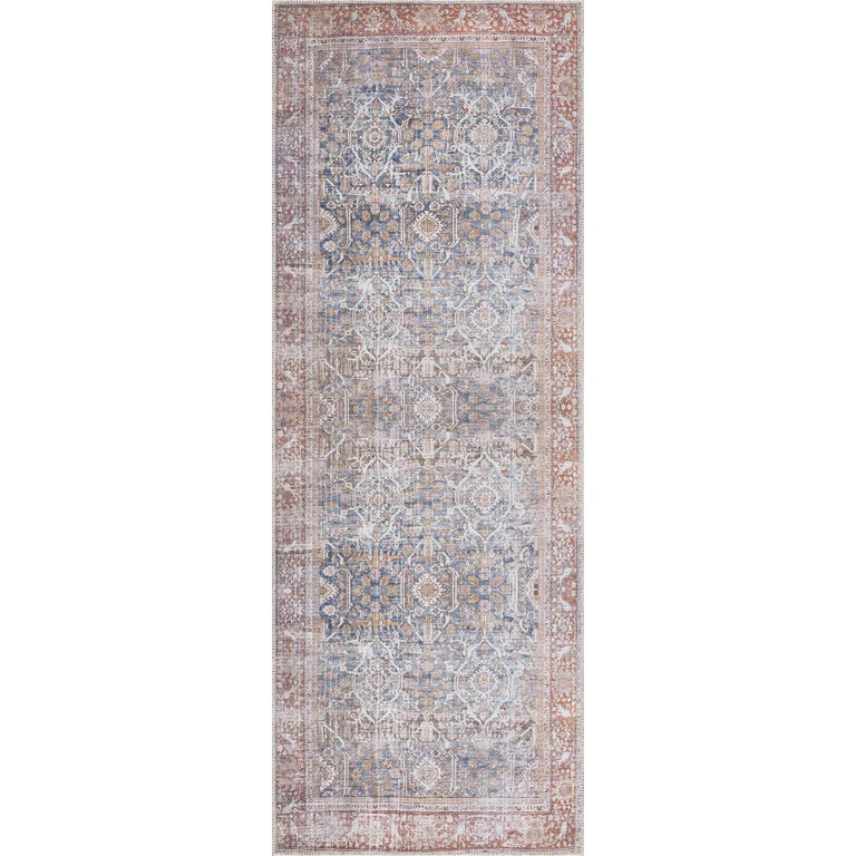 Rust Mair Traditional Washable Area Rug - Clearance