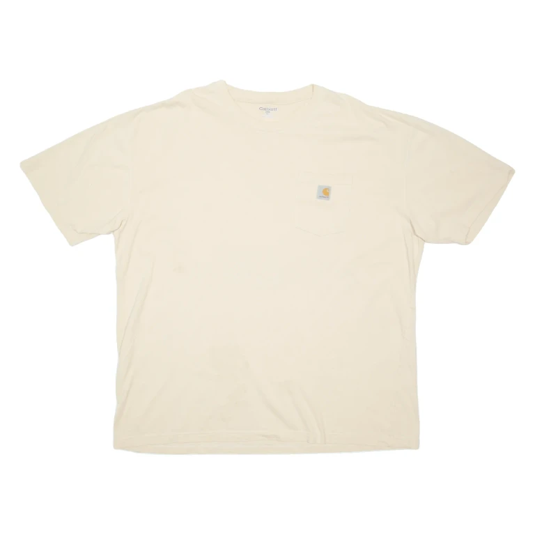CARHARTT Mens T-Shirt Cream 2XL