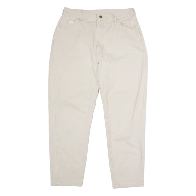 LEE Mens Twill Trousers Beige Regular Mom W30 L28