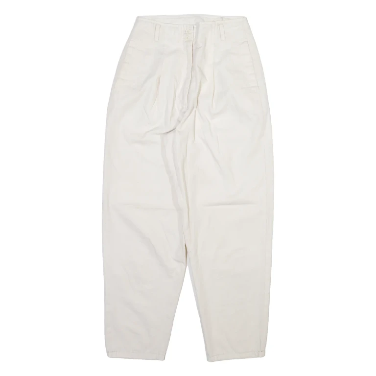 COEN BASICS Womens Trousers Cream Relaxed Tapered W24 L25