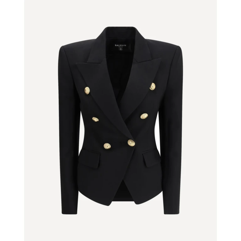 BALMAIN 6 Buttons Fitted Grain De Poudre Jacket Female 40