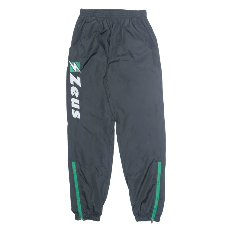 ZEUS Mens Track Pants Black Tapered M W26 L31