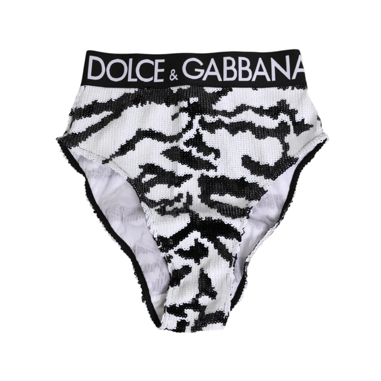 Black White Sequin High Waist Panty Underwear And Clothing - Women