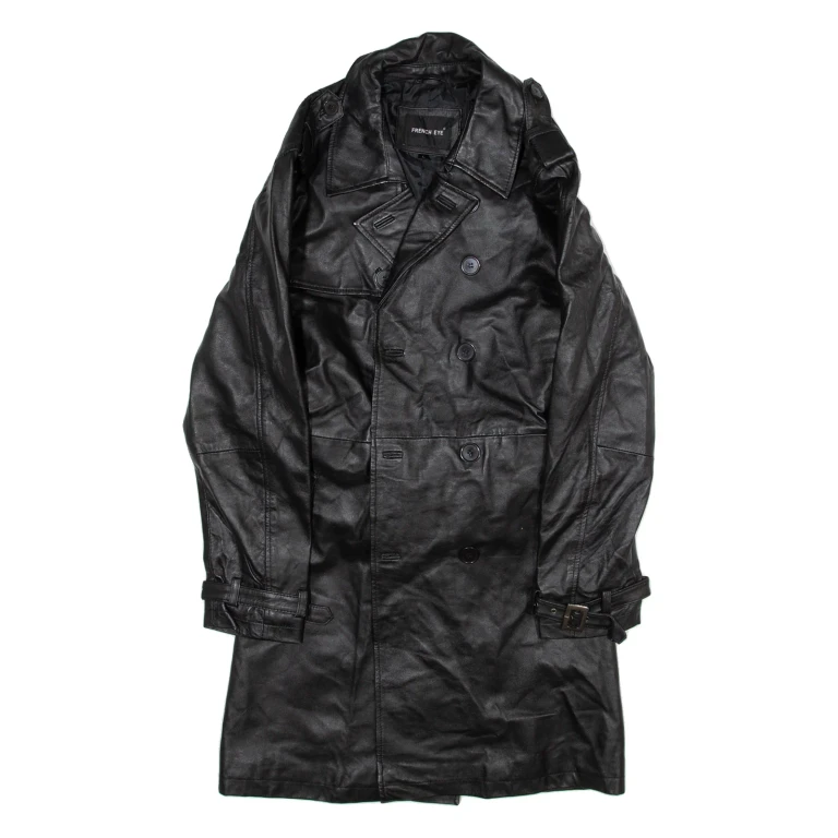 FRENCH EYE Belted Womens Trench Jacket Black L