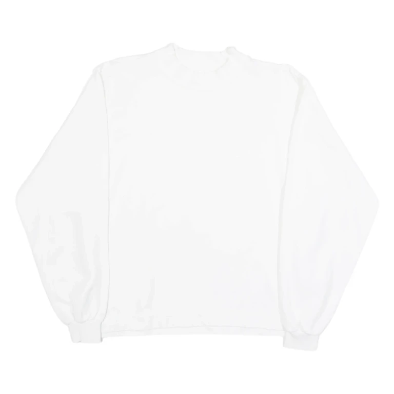 BENGER SPORTSWEAR Mens Sweatshirt White Crew Neck L