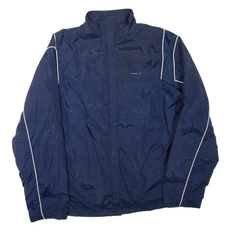 REEBOK Womens Track Jacket Blue Nylon UK 12