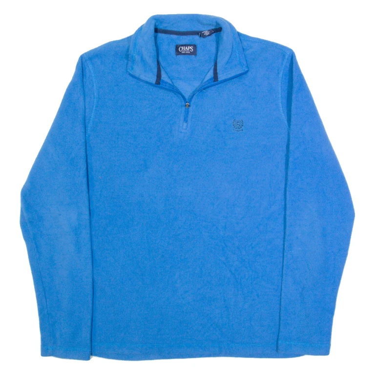CHAPS Mens Fleece Blue 1/4 Zip M