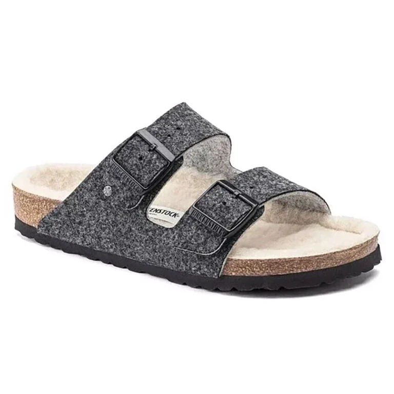 Arizona Wool Felt Doubleface Grey Sandals