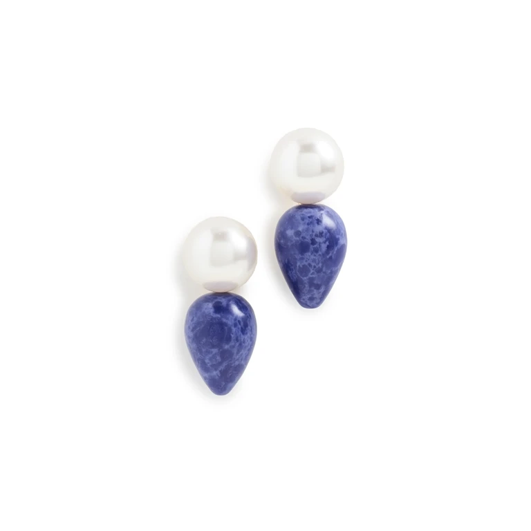 Lele Sadoughi Double Drop Vessel Earring Lapis One Size