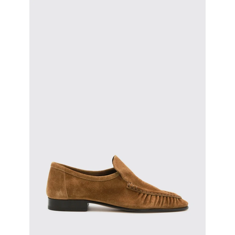 Two Suede Calfskin Round-Toe Loafers (F1923L805CIG)