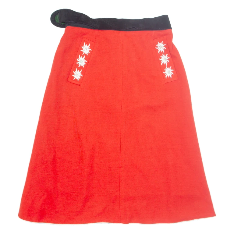 Womens A-Line Skirt Red Long M