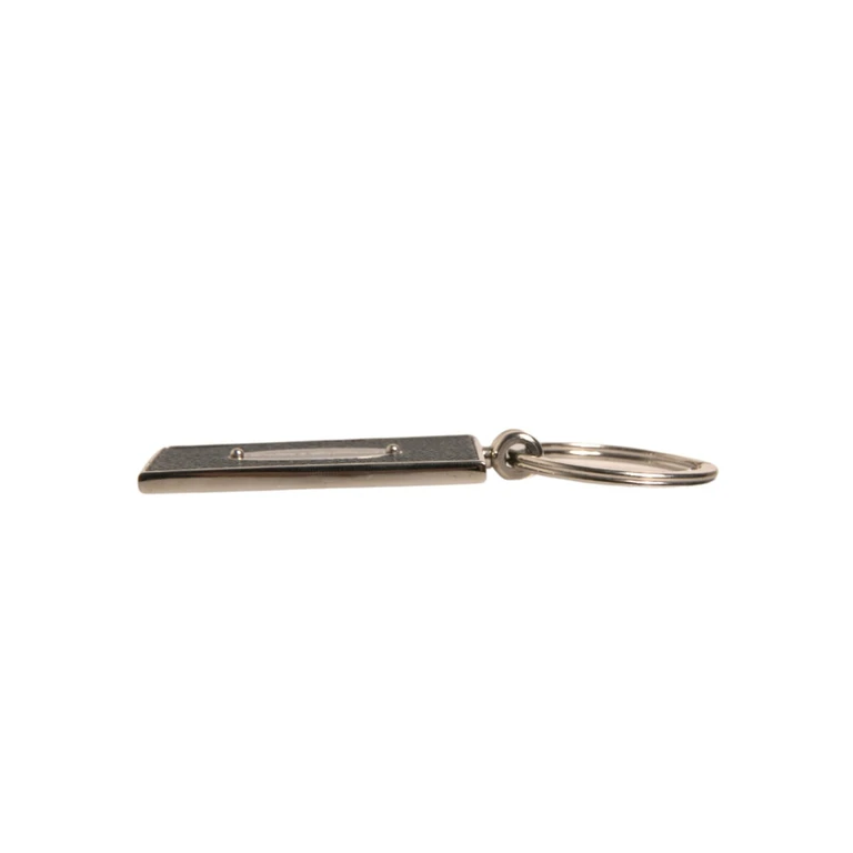 Dolce & Gabbana Black Leather Logo Metal Ring Keychain Keyring Calf - Men