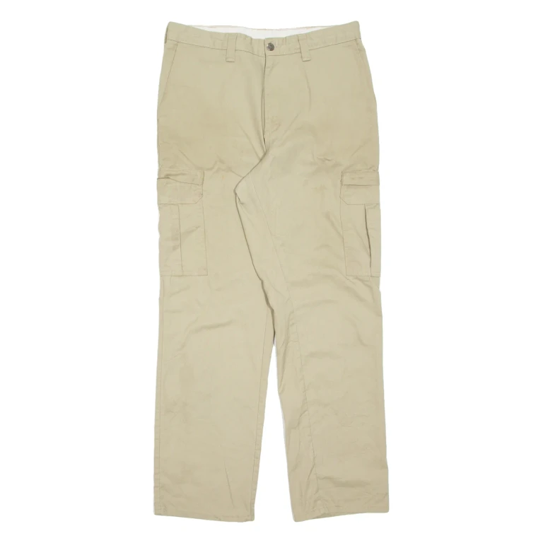 DICKIES Cargo Mens Trousers Beige Regular Straight W33 L31