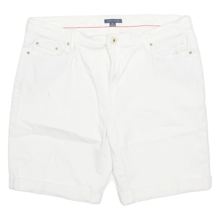 TOMMY HILFIGER Turn Up Womens Denim Shorts White L W34