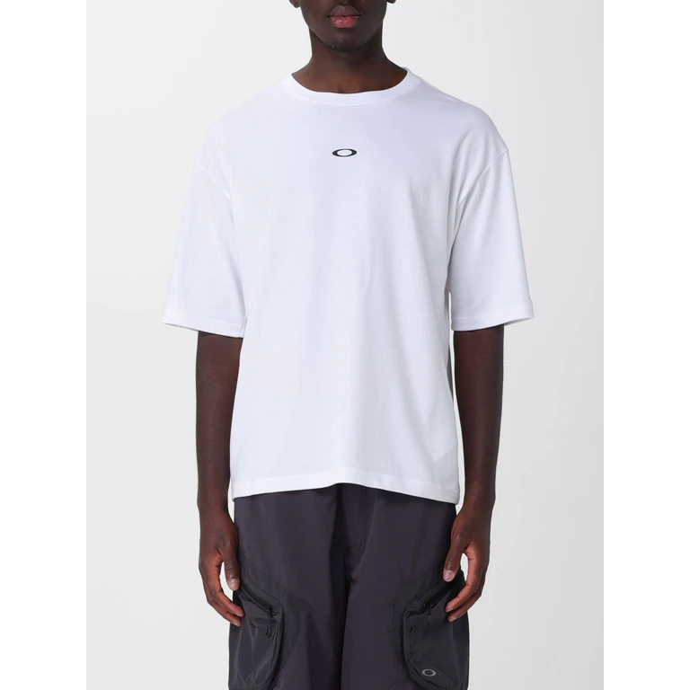 Cotton T-shirt with Contrasting Graphic Print and Dropped Shoulders (FOA408791100)