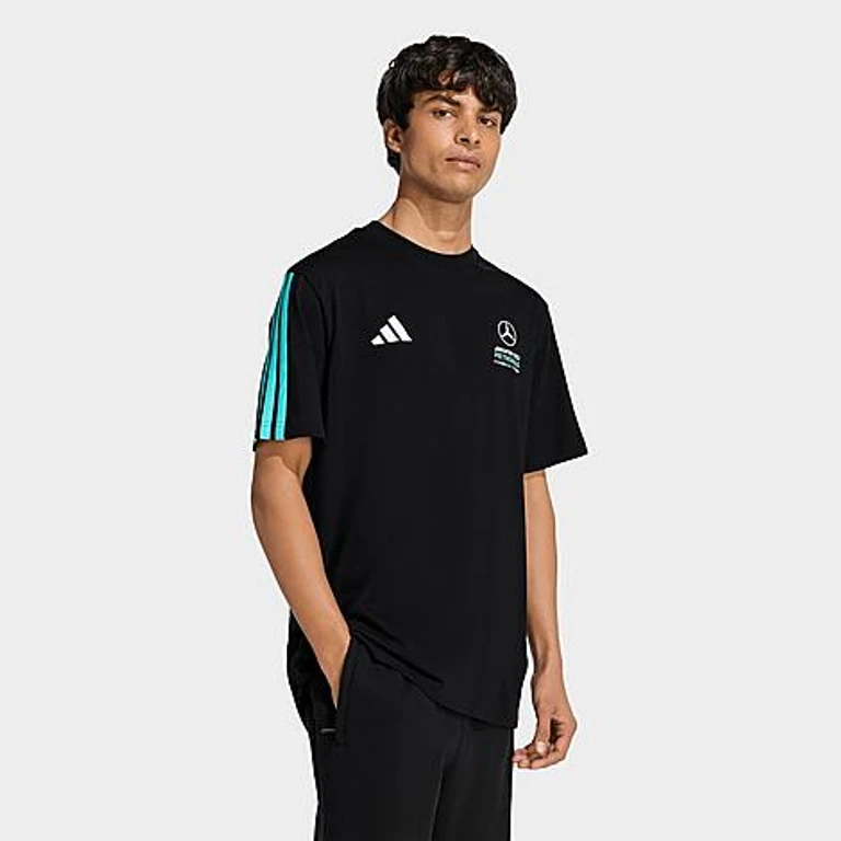 Men's Mercedes-AMG Petronas F1 Team DNA T-Shirt in Black/Semi Mint Rush Size: XS