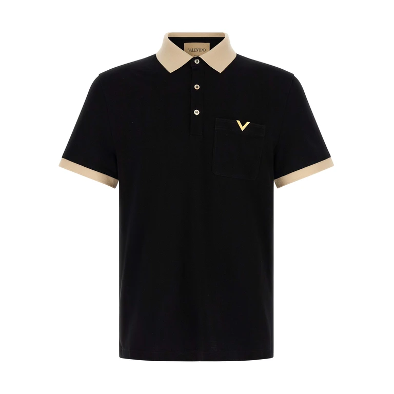 Valentino Garavani Bicolor Cotton Polo Shirt - Men