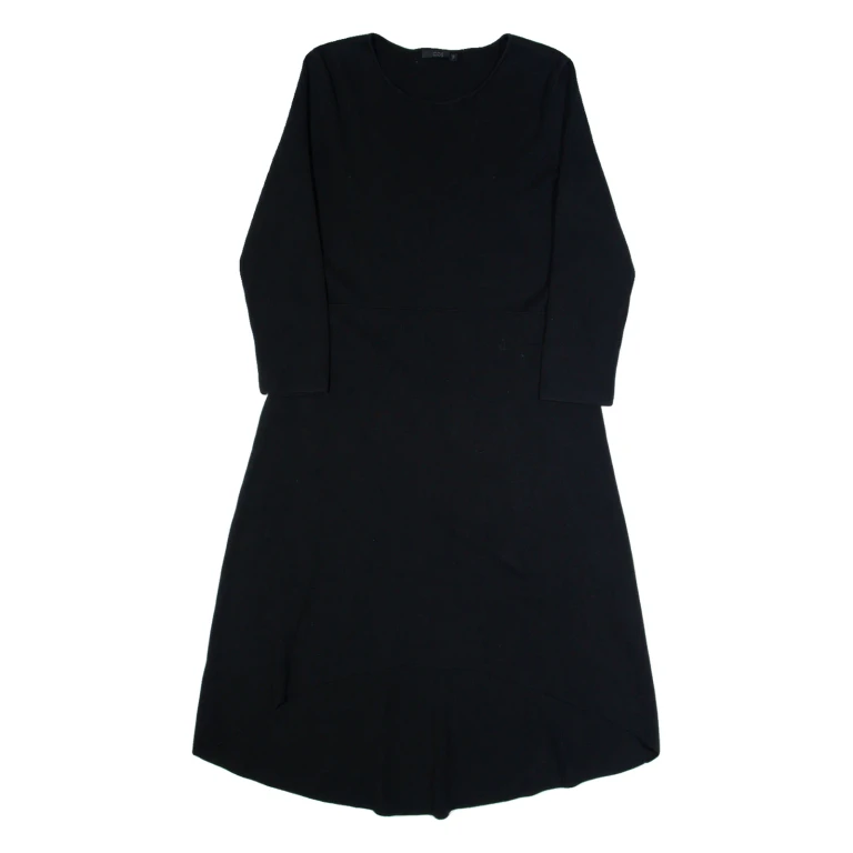 COS Womens A-Line Dress Black Long Sleeve Midi XS