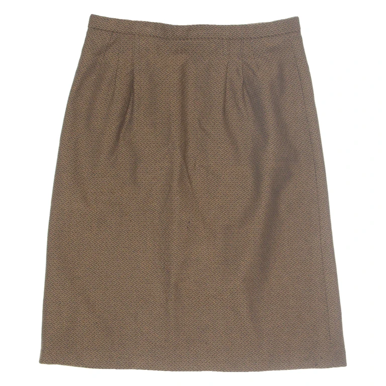Womens Straight Skirt Brown Knee Length Chevron M