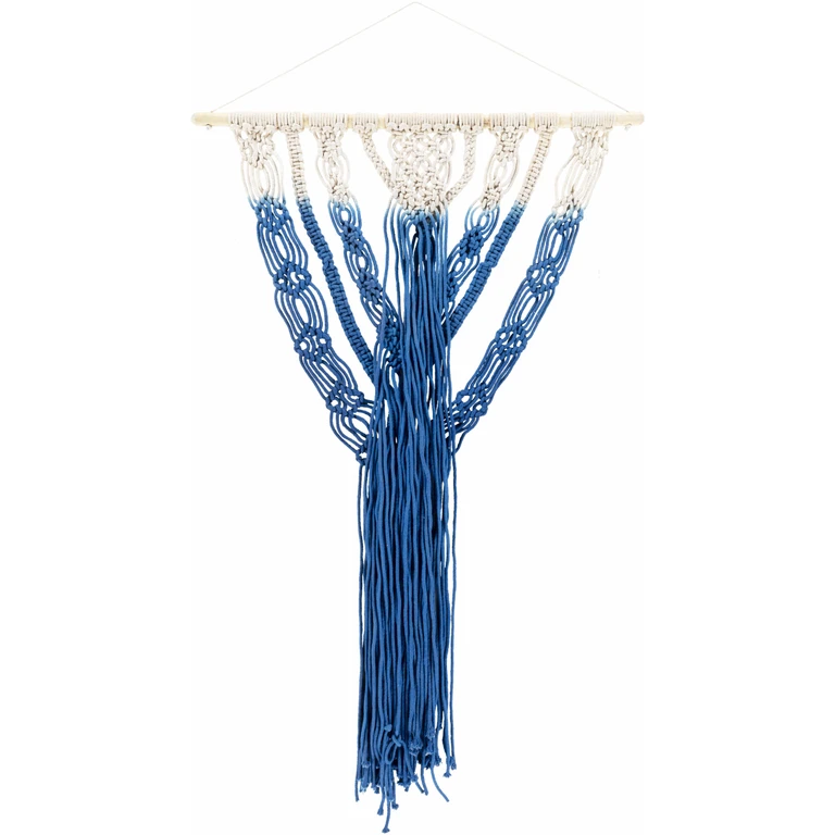 Dancalan Cream & Blue Macrame Wall Art - Clearance