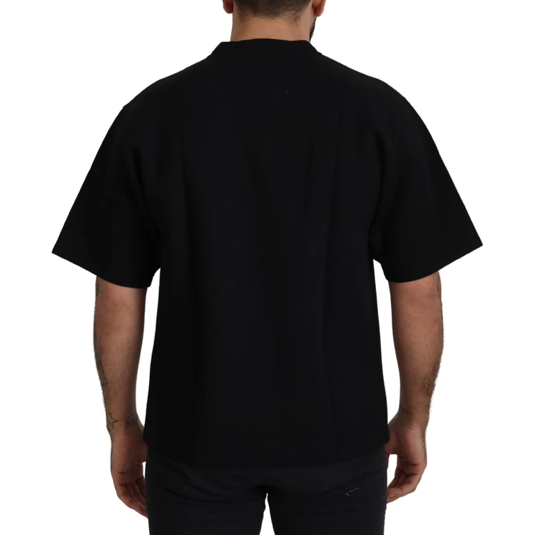 Dolce & Gabbana Black Logo Cotton Crewneck T-Shirt - Men