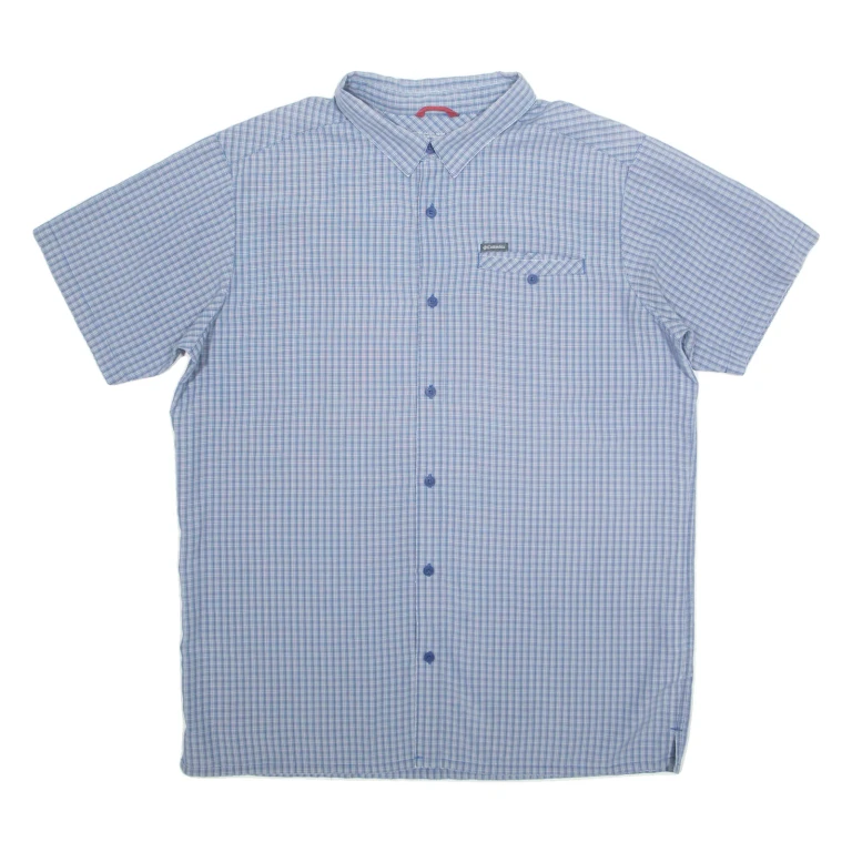 COLUMBIA Mens Shirt Blue Check 2XL