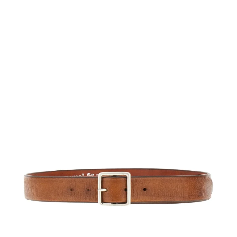 GIANNIFRANCO BELTS Leather belt with vintage effect Man 85