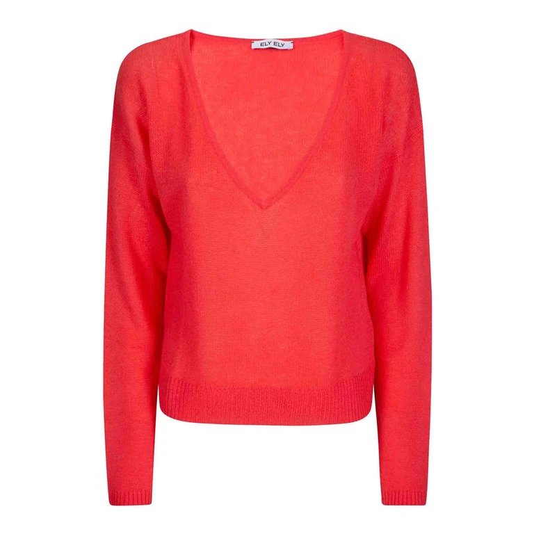 Ely Ely Pull À Col V - Rouge Clair (261SMARCY340)