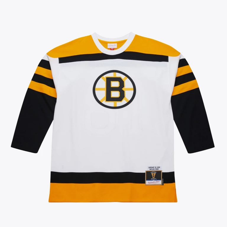 Men's NHL White Jersey Bruins 1958 Willie O'Ree
