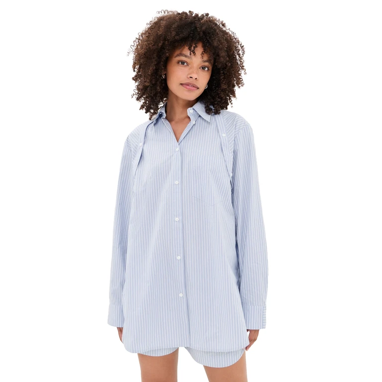 Nananda Blouse Blue/White/Navy L