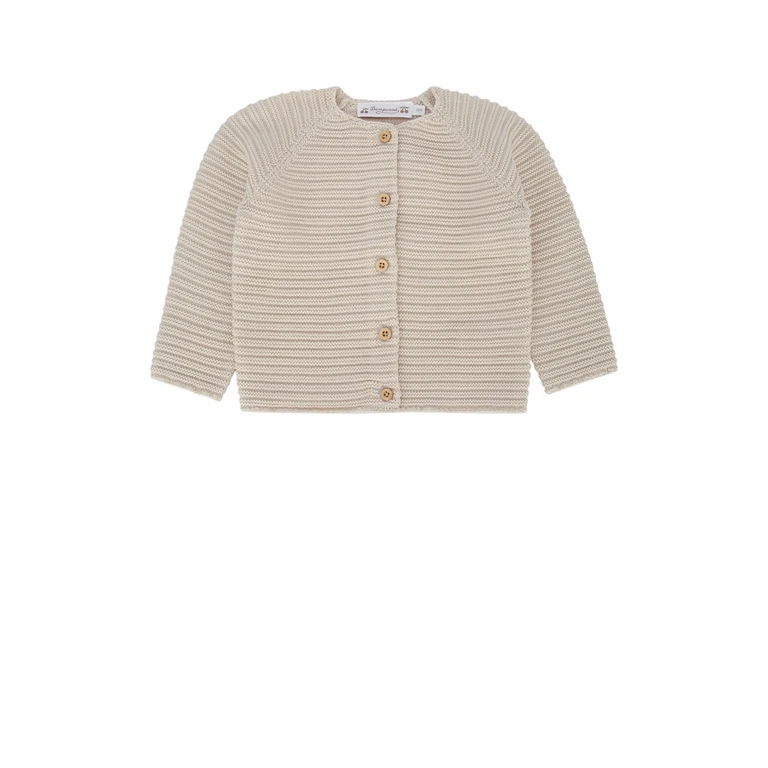 Bonpoint Cardigan Abid Beige Coton Biologique Maglieria