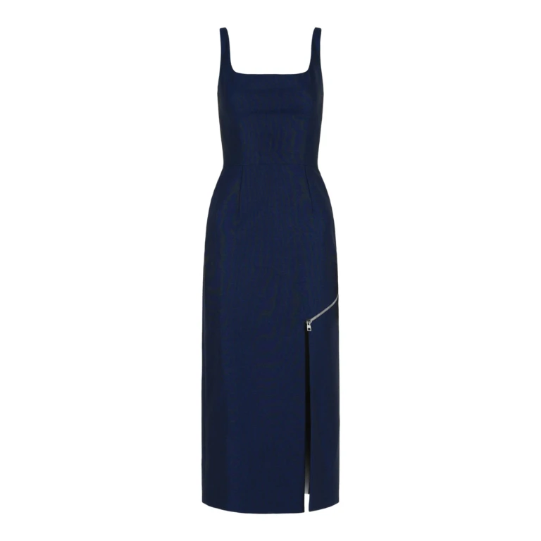 Zip Slash Midi Dress
