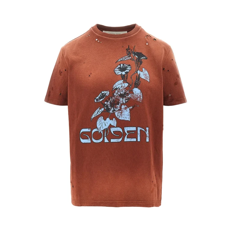 GOLDEN GOOSE Vintage-effect printed T-shirt Woman XS