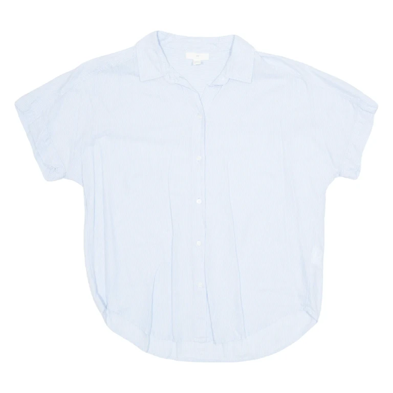 H&M Womens Printed Shirt Blue Collared Striped UK 8