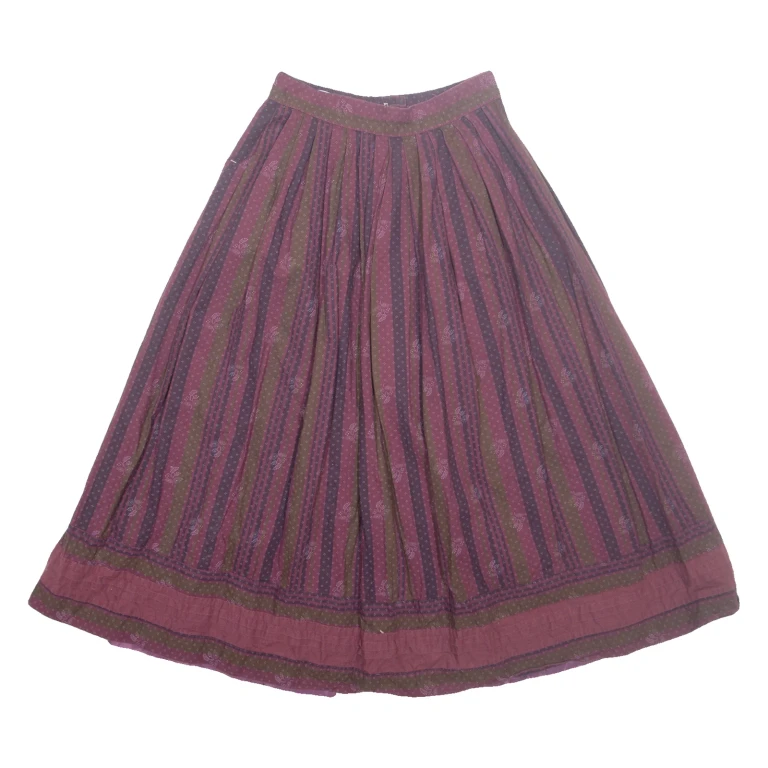 ALPHOM Womens A-Line Skirt Purple Midi Striped XXS