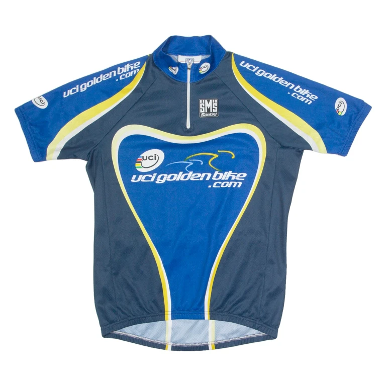 SANTINI Cycling Mens Jersey Blue 1/4 Zip M