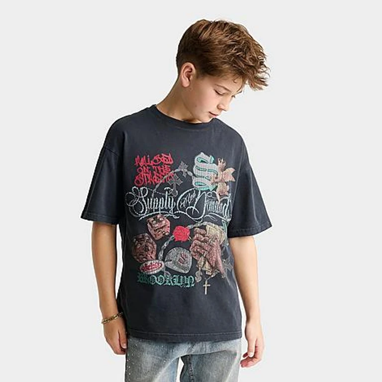 Big Kids Motley T-Shirt in Black Size: Small