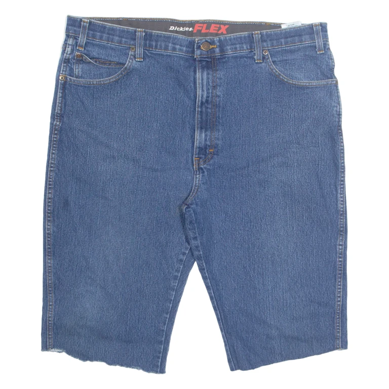 DICKIES FLEX Cut Off Mens Denim Shorts Blue 2XL W40