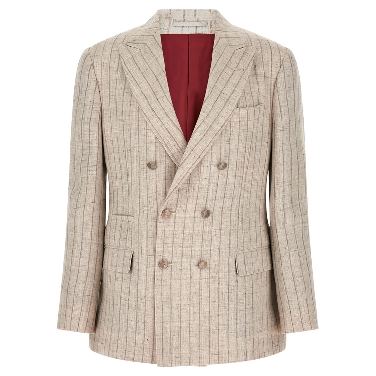 Brunello Cucinelli Gray Linen Blazer Clothing - Men