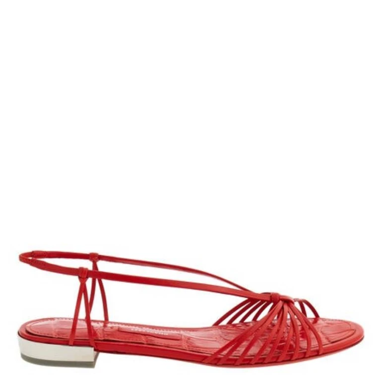 Ferragamo Alexis Strappy Flat Sandals, Size 7 C
