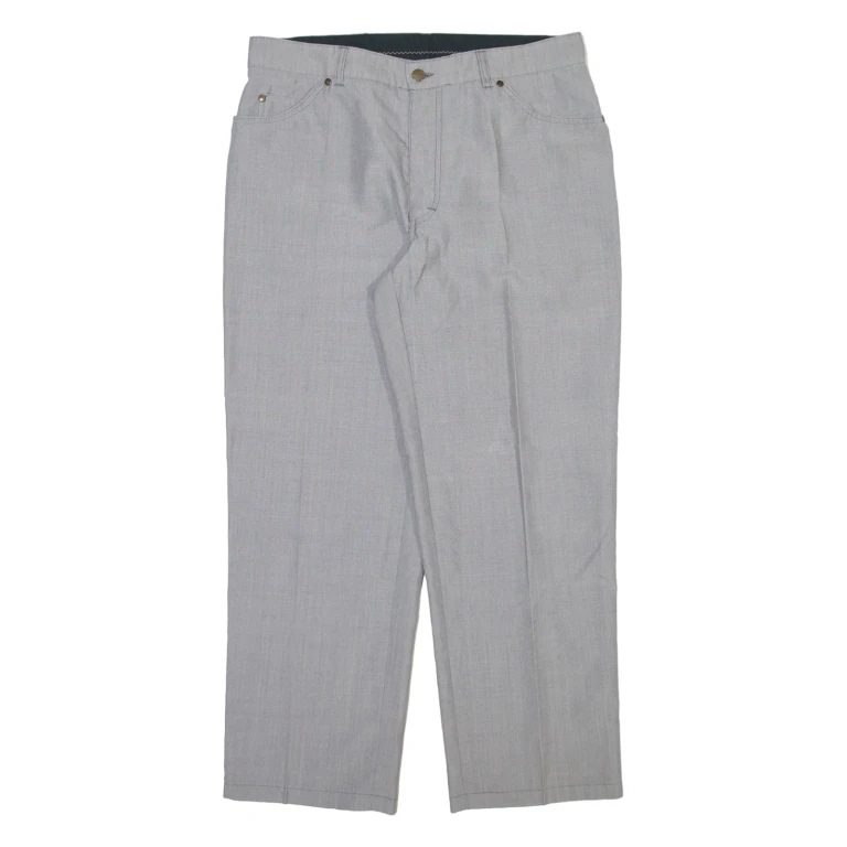 CLUB OF COMFORT Mens Trousers Grey Relaxed Tapered Wool W33 L28