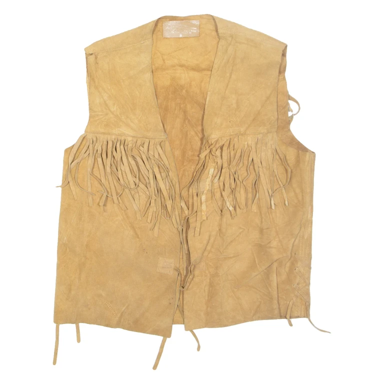 Mens Gilet Brown Leather M