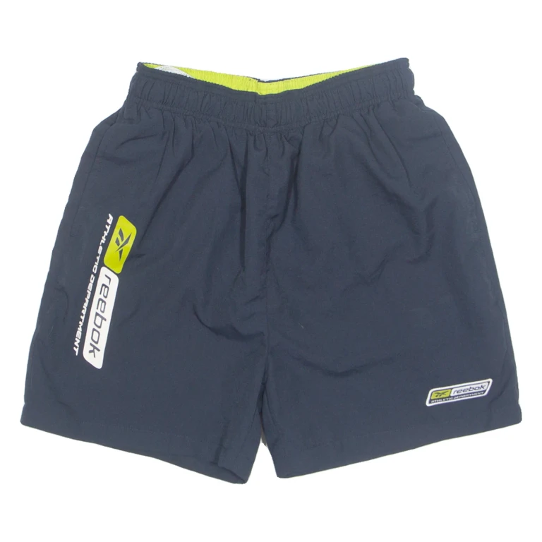 REEBOK Mesh Lined Mens Sports Shorts Blue Relaxed S W24